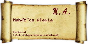 Mahács Alexia névjegykártya